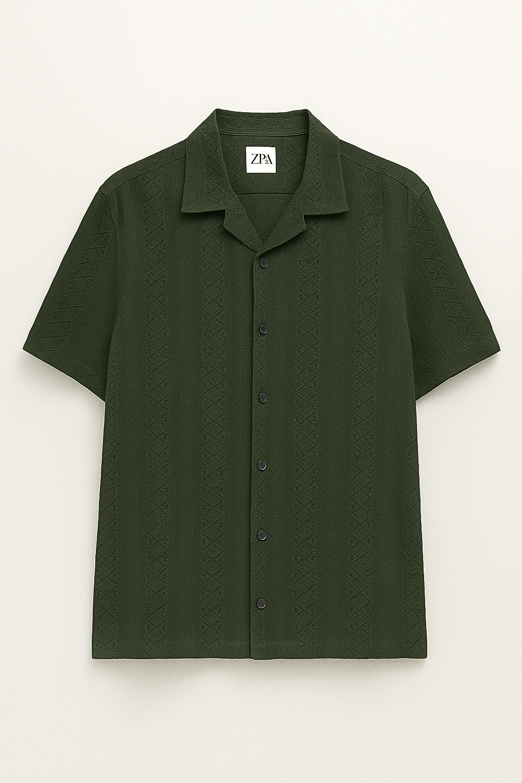 Air Breeth Cuban Collar Shirt - Dark Green
