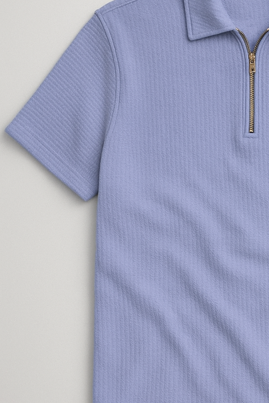 Sky Half-Zipped Thermal Line  Polo Shirt