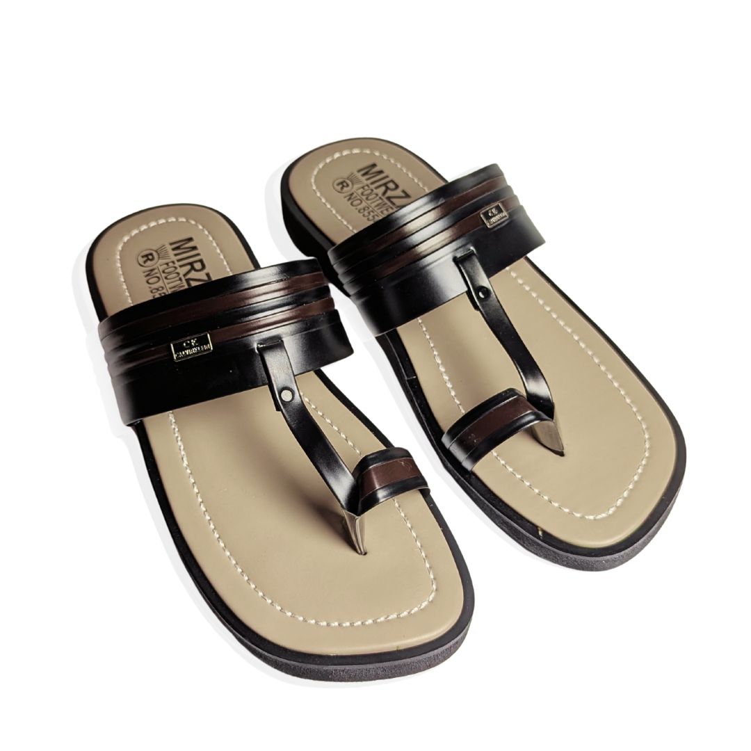 Mirza Tabi Kolahapuri Chappal - Black