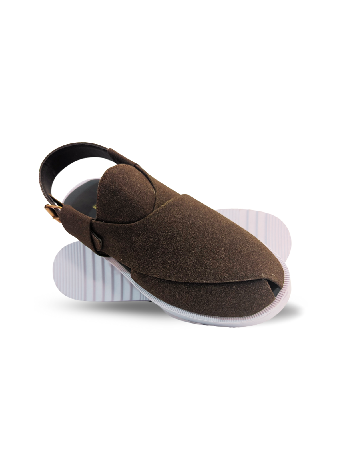 Suede Peshawari Sandals - White/Brown