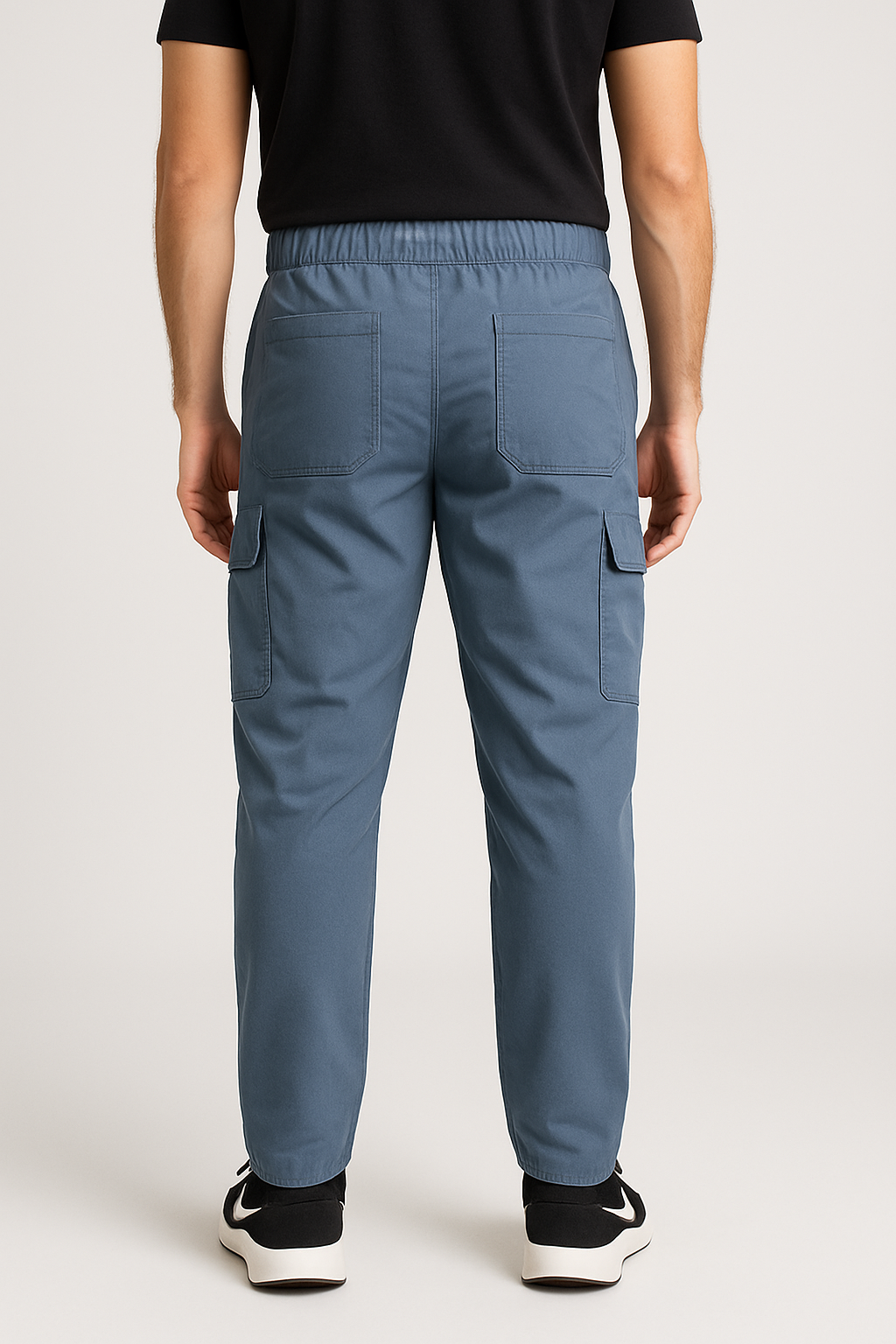 Dark Blue Loose Bottom Cargo Trouser