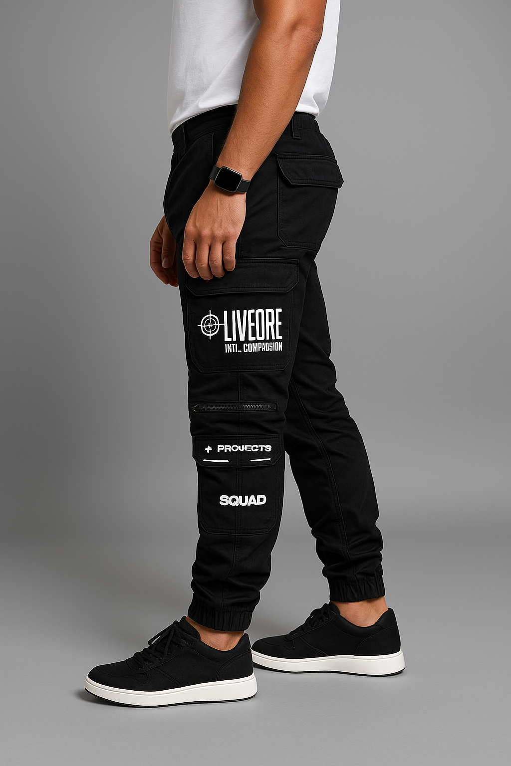 Black Squad Imported Live or Die Cargo Trouser