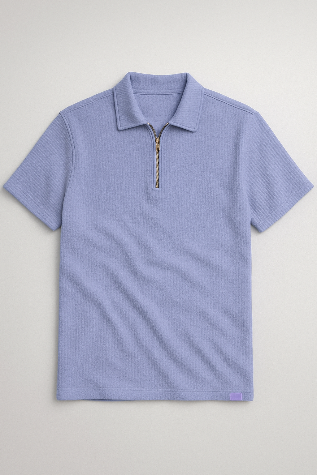 Sky Half-Zipped Thermal Line  Polo Shirt