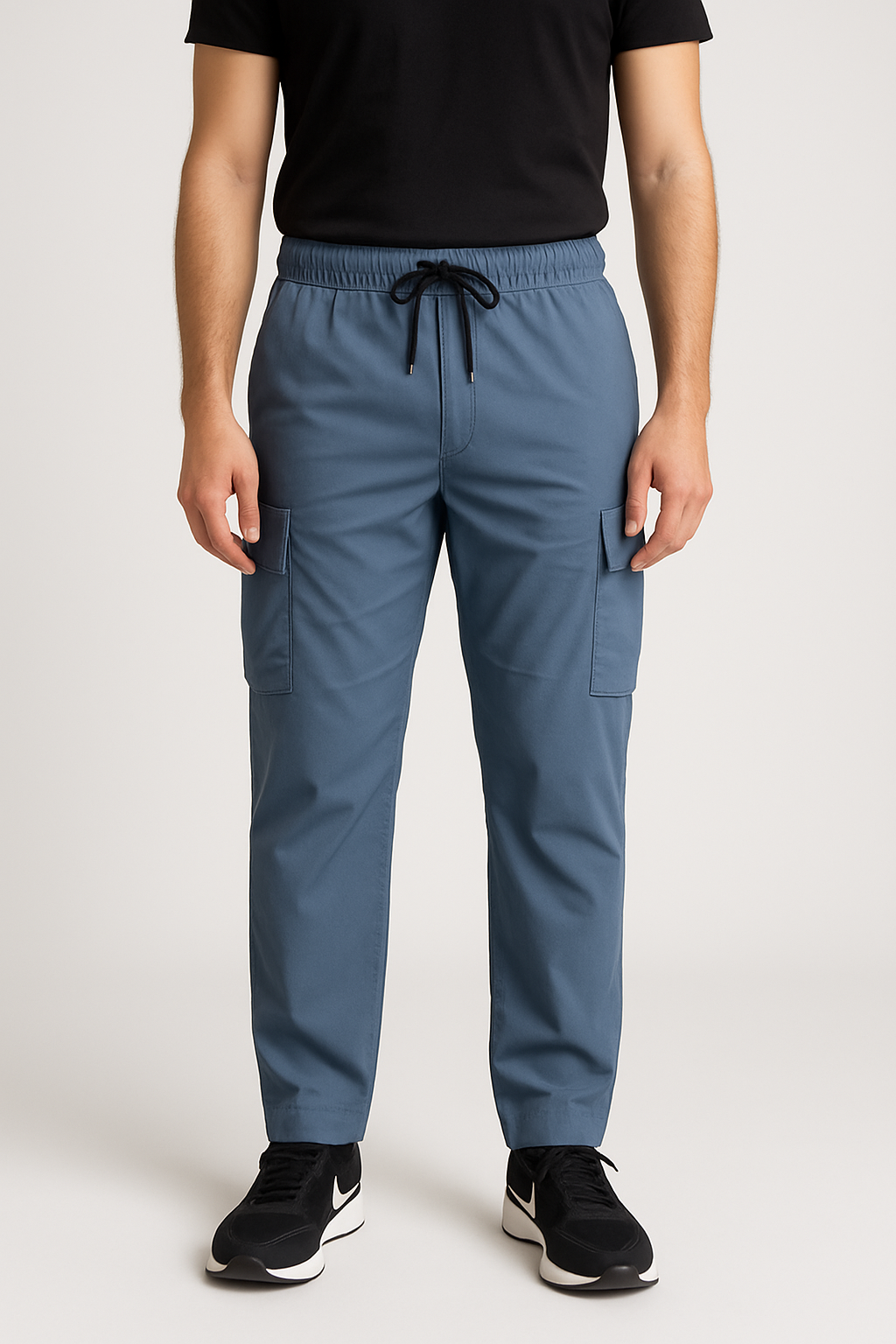 Dark Blue Loose Bottom Cargo Trouser