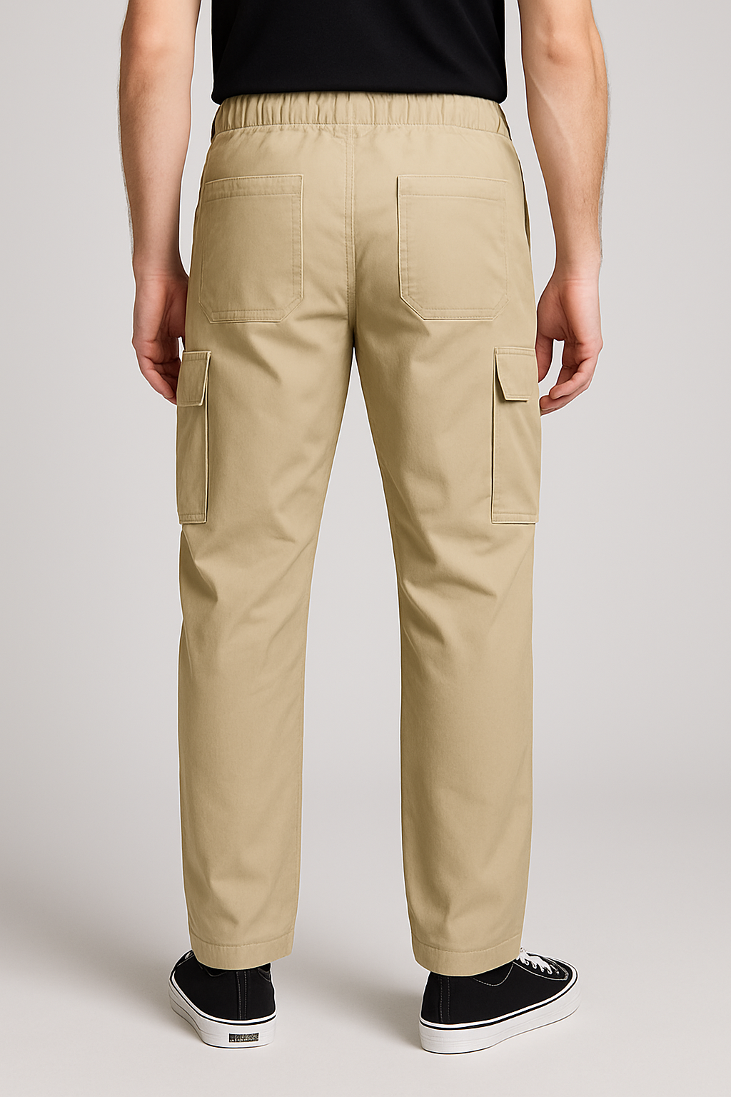 Beige Loose Bottom Cargo Trouser