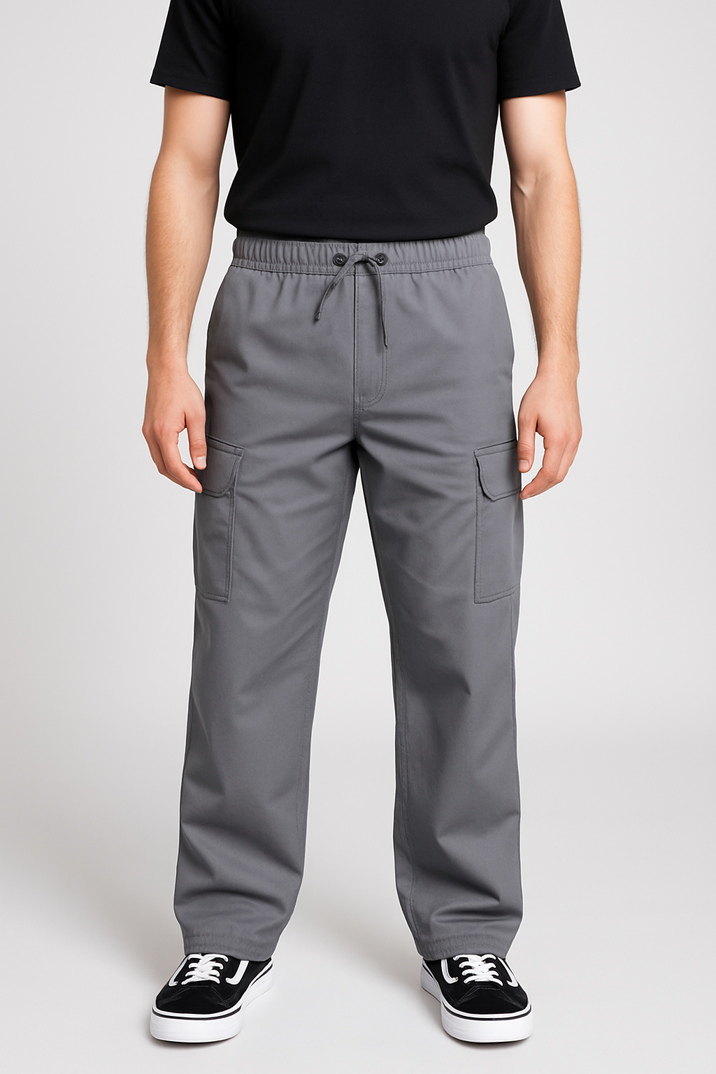 Dark Gray Loose Bottom Cargo Trouser