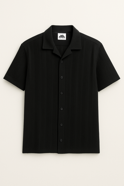 Air Breeth Cuban Collar Shirt - Black