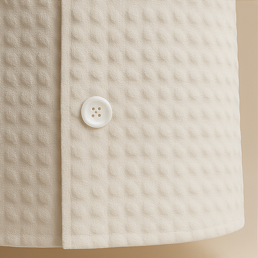Textured Cuban Collar Shirt - White