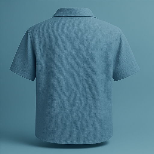 Textured Cuban Collar Shirt - Sky Blue