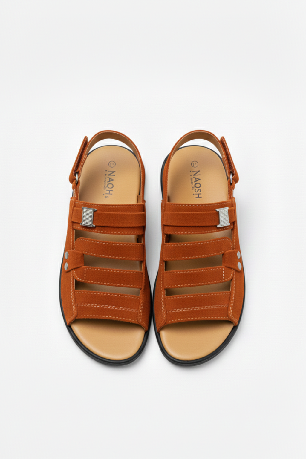 Mono Stripe Synthetic Suede Sandal - Mustard