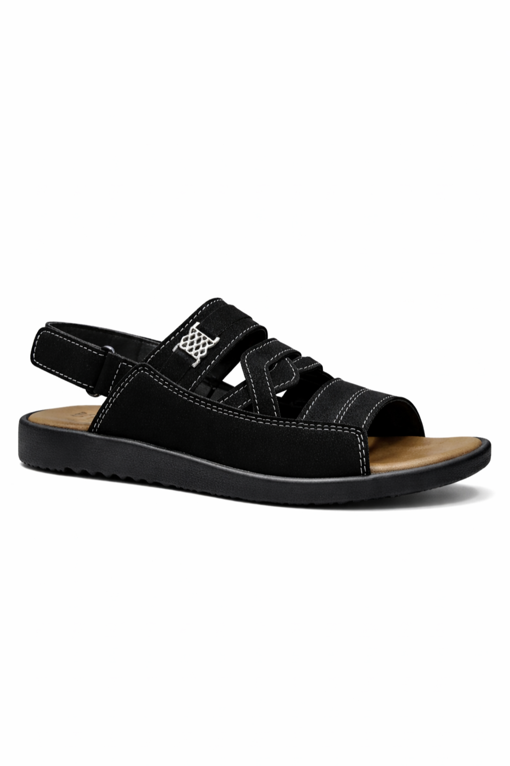 Crosslane Synthetic Suede Sandal - Rich Black