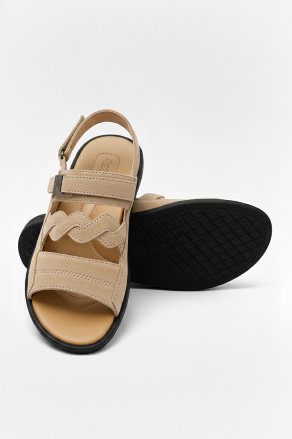 Crosslane Synthetic Suede Sandal - Beige
