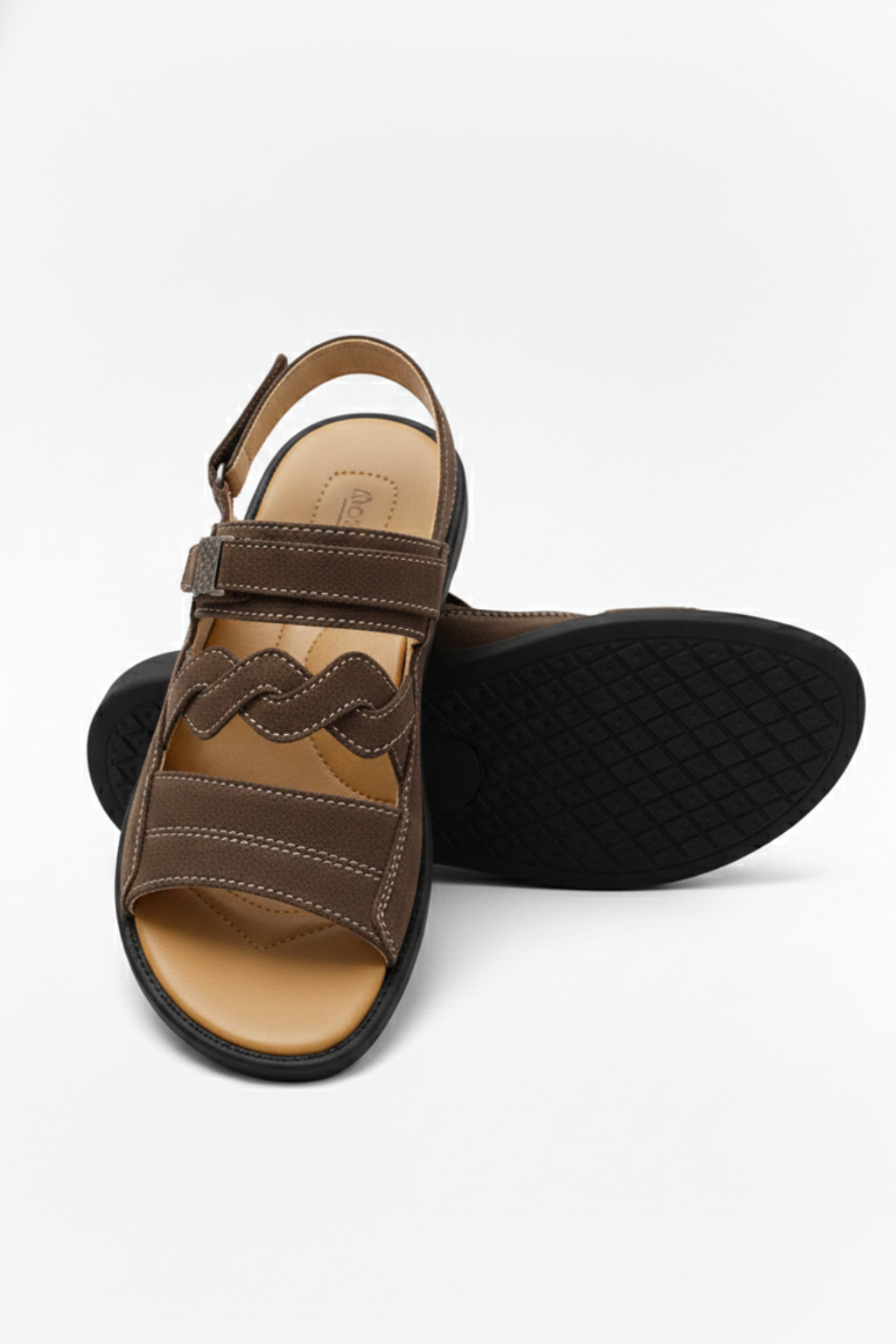 Crosslane Synthetic Suede Sandal - Dark Brown