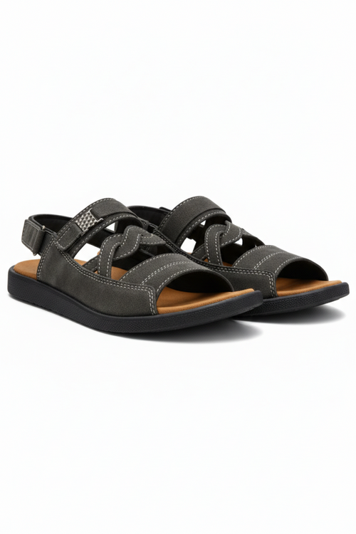 Crosslane Synthetic Suede Sandal - Charcoal