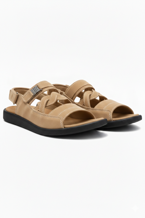 Crosslane Synthetic Suede Sandal - Beige