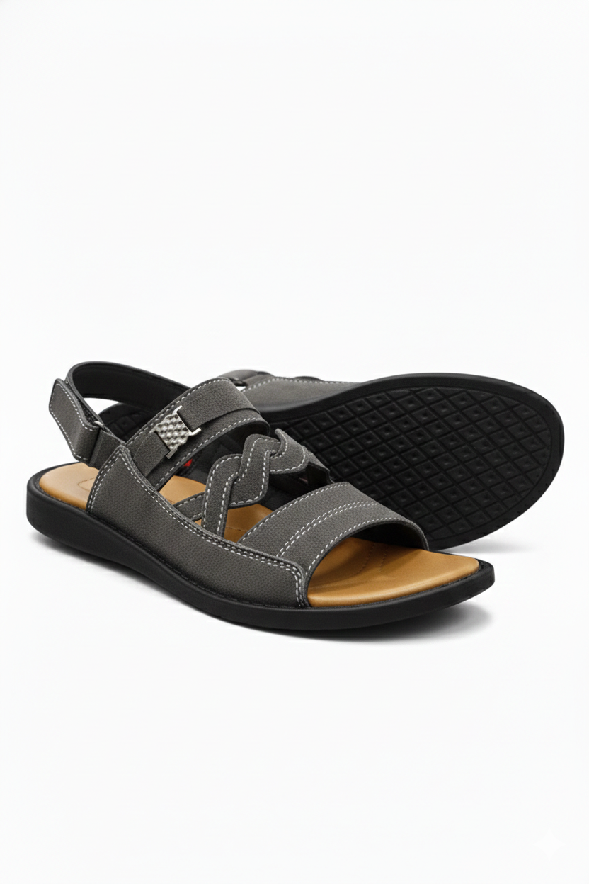 Crosslane Synthetic Suede Sandal - Charcoal